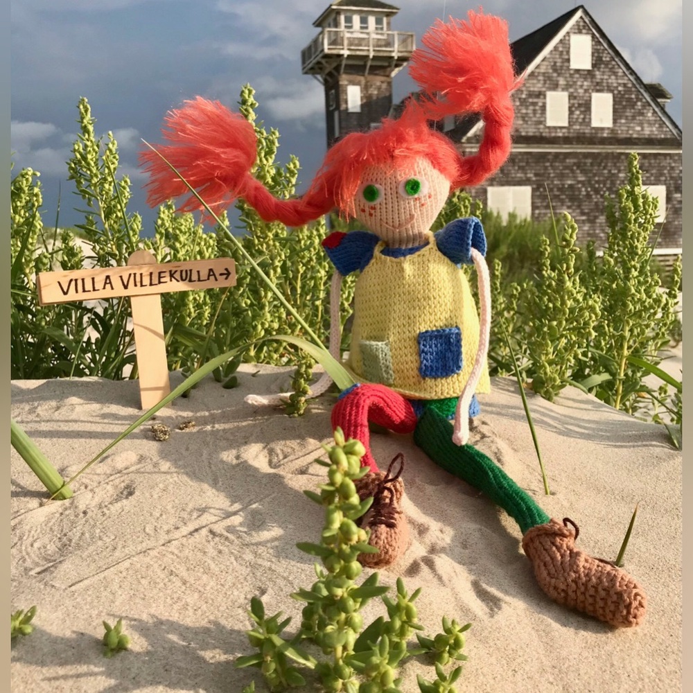 Handmade Knit Pippi Longstocking Doll Mr Nilsson Monkey OOAK Detailed Doll - Picture 7 of 16